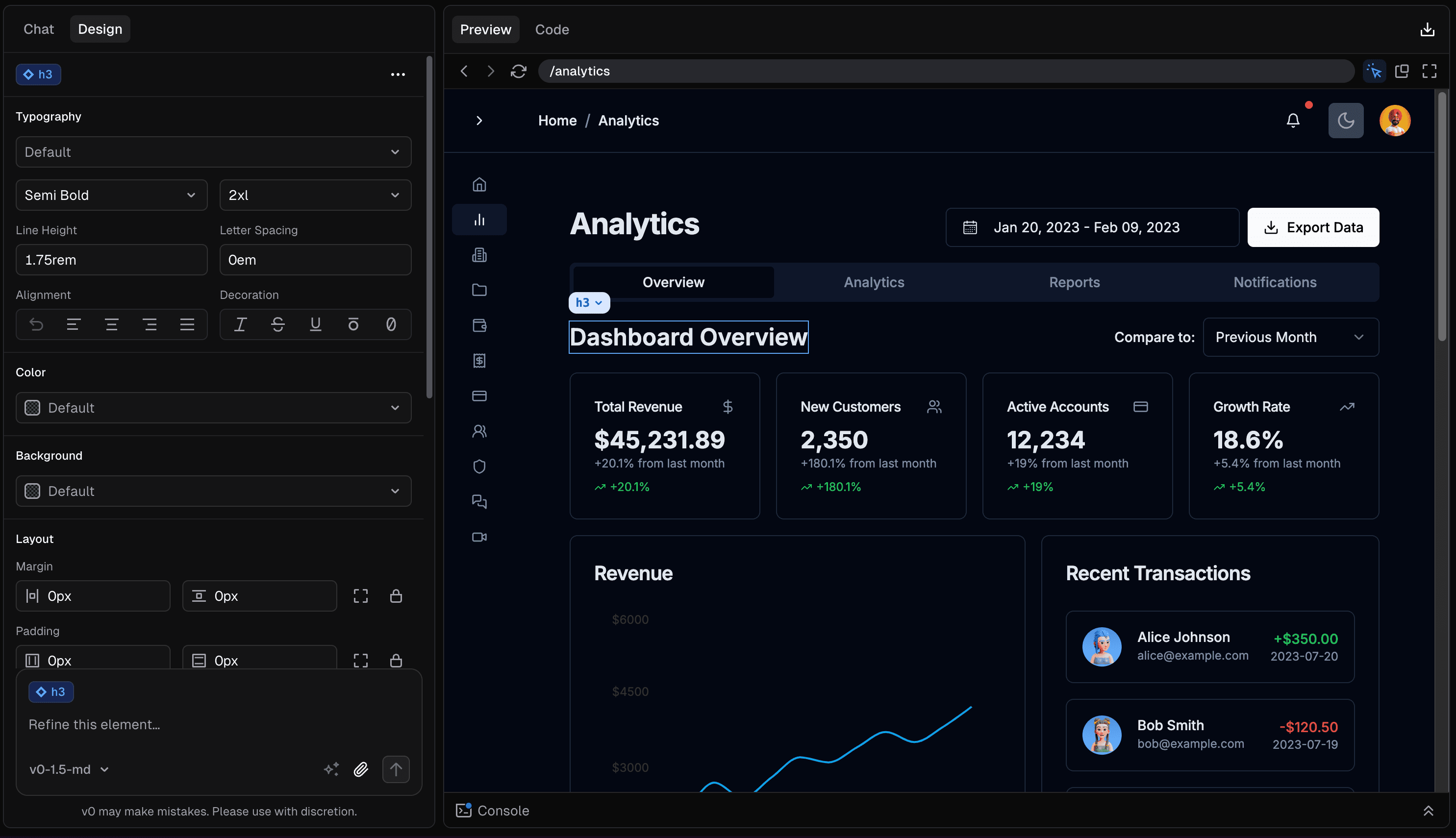 Selecting an element